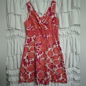 Boden Women's Midi Dress in Pink and Red Floral